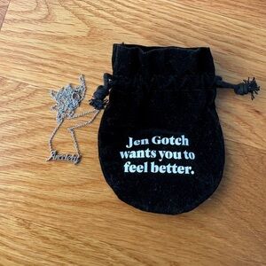 “Anxiety” nameplate necklace from ban.do/Jen Gotch